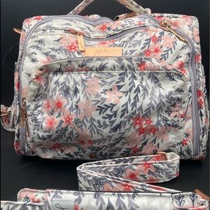 Ju-Ju-Be Floral Baby Bag with Pink and Gray Accents
